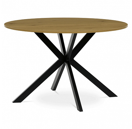 Kulatý jídelní stůl 120x120cm, mdf, divoký dub, HT-F4120 OAK