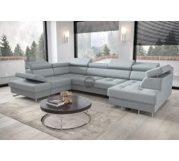 NAROŻNIK GALAXY MAX II Z FUNKCJĄ SPANIA 210x350x165 - Odcienie miętowego , lewa