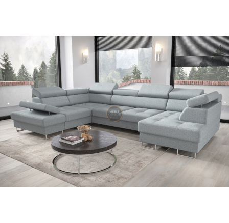 NAROŻNIK GALAXY MAX II Z FUNKCJĄ SPANIA 210x350x165 - Odcienie miętowego , lewa