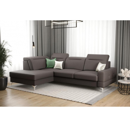 NAROŻNIK MALIBU MINI SKÓRA NATURALNA 180X250 - lewa , Skóra ciemny popiel