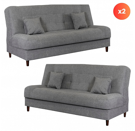 Zestaw 2x Wersalka Rozkładana NEPAL Szara