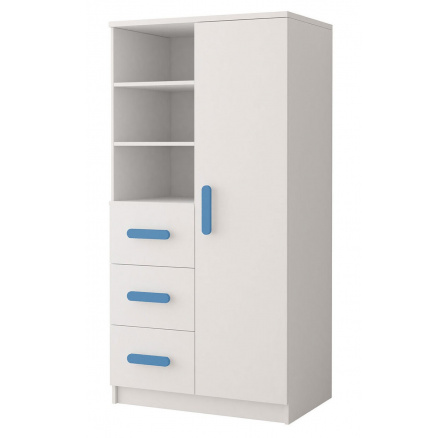 Polc 80 3S1D SMYK I - 05, Fehér Matt/Kék