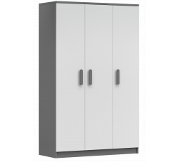 3D SMYK II gardróbszekrény - 19, Szürke/Fehér/Szürke