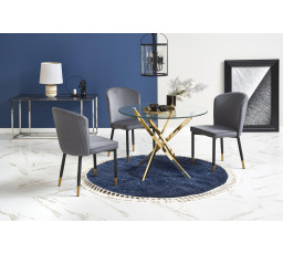 RAYMOND étkezőasztal, üveg/arany lábak