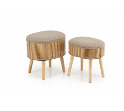 TICO puff készlet 2 puffal és tárolóval. tér, bézs