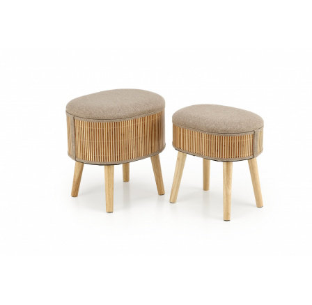 TICO puff készlet 2 puffal és tárolóval. tér, bézs