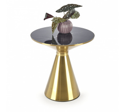 TRIBECA dohányzóasztal, fekete márvány/arany