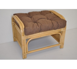 Ratanová taburetka Ear medová polstr hnědý melír