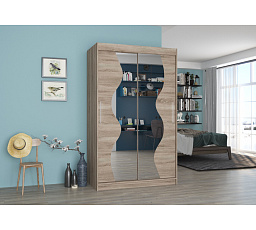 Tolóajtós szekrény tükörrel OSWALD 120 Truffle+Truffle