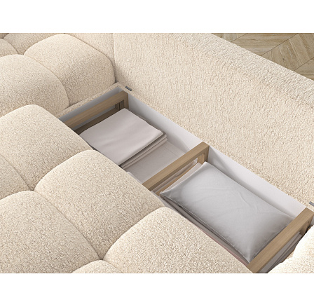 Vianetto corner sofa with sleeping function and storage compartment, light beige chenille, universal Kendell 18 275x130 Symmetrical 1 Vianetto corner sofa with sleeping function and storage compartment, light beige chenille, universal Kendell 18 275x130 Symmetrical 1