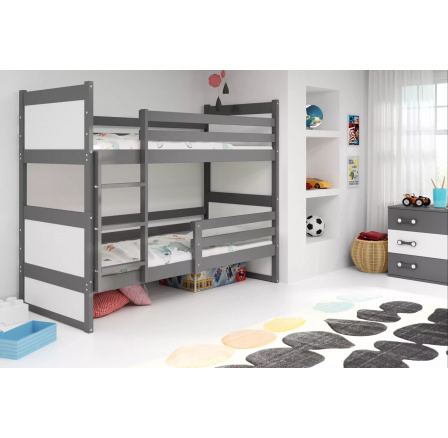 RICO PIĘTROWE RAMA GRAFIT WYPEŁNIENIA BIAŁY BEZ SZUFLADY BEZ MATERACY 90 X 200 KPL