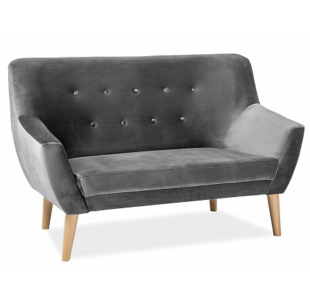 NORDIC 2 Velvet kanapé, szürke Bluvel 14/bükk