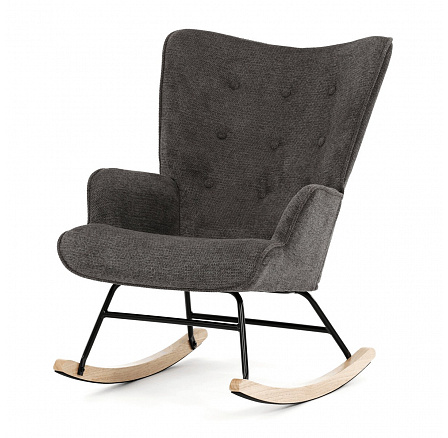 Houpací křeslo, šedá, látka, AK-373 GREY2