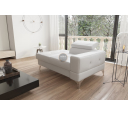 SOFA JEDNOOSOBOWA TOSCANIA I SZEZLONG 135 CM SKÓRA NATURALNA - Skóra biała , Szezlong po lewej - lewa strona