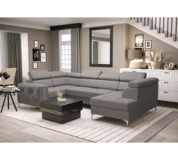 NAROŻNIK ORION MAX II Z FUNKCJĄ SPANIA 165X350X185 CM - Odcienie szarości , lewa