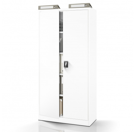 JAN fém irodai iratszekrény, 900 x 1850 x 400 mm, fehér