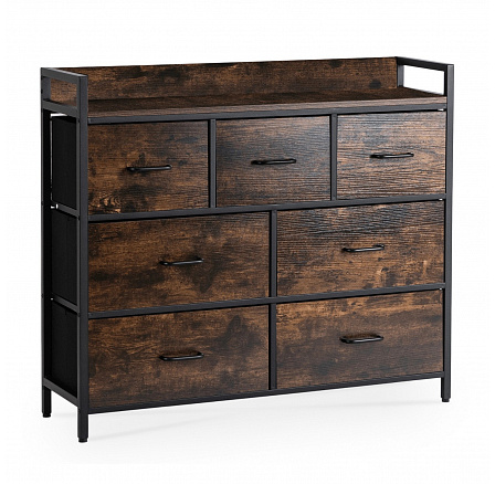 Komoda z Szufladami HUDSON 98 cm Dąb Rustykalny/Czarny