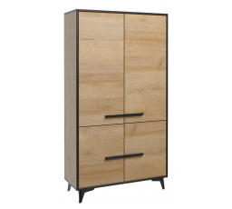 FRIDA S2D szekrény, Rivera Tölgy + Fekete