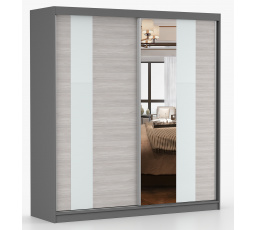 MULTI 32 gardróbszekrény - 203 cm, Szürke/Kathult