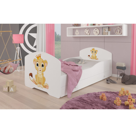 Łóżko z materacem i szufladą PEPE LION 140X70 White