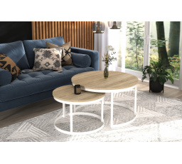 Konferenciasztal 2 az 1-ben OKIN Fehér+Sonoma