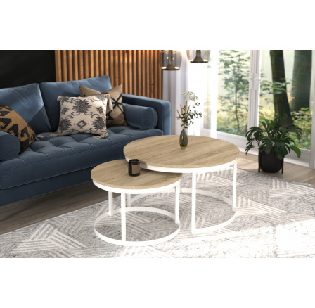 Konferenciasztal 2 az 1-ben OKIN Fehér+Sonoma