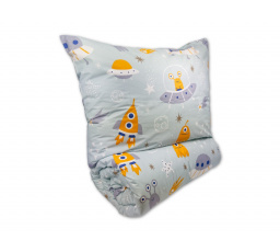 Krepové dětské povlečení 140x200, 70x90cm Vesmírné UFO