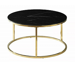 SABINE konferencia asztal, fekete márvány hatással/arany