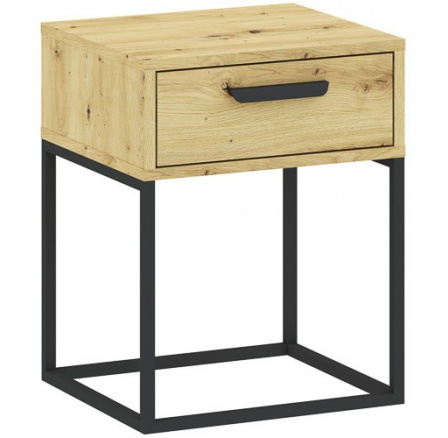 Éjjeliszekrény CADRO 1S 40 NR3, Artisan Tölgy/Fekete