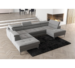 NAROŻNIK ROZKŁADANY TOSCANIA MAX II 170x350x220 - lewa , Odcienie szarości