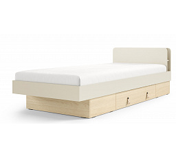 Ágy rácsokkal együtt SALERNO SA-18, 90x200 cm, Macadamia/Dub Mavelie