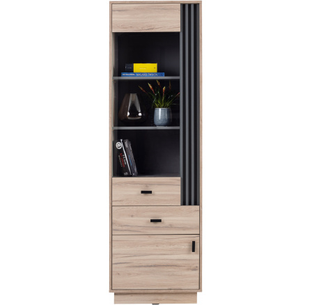 ALLMO AL-3 vitrin, Világos Estana Tölgy/Antracit