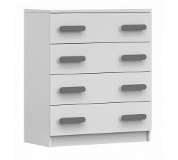 Komód 4S SMYK I - 02, Fehér Matt/Szürke