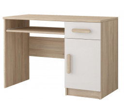 SMYK III - 08 íróasztal, Sonoma Tölgy/Fehér/Sonoma