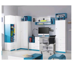 Gyerekszoba MOBI - G rendszer, Fehér Lux / Türkiz