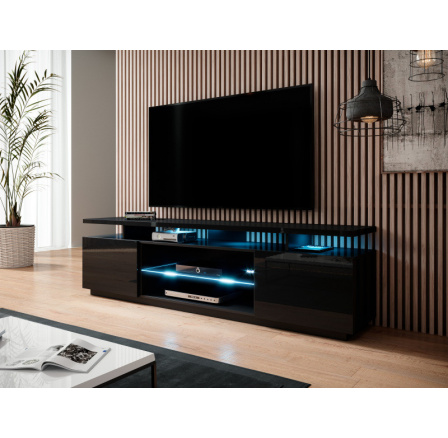 TV komód EVA, fényes fekete/fényes fekete