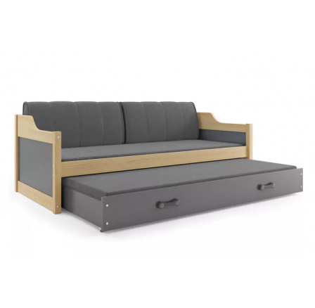 DAWID PODWÓJNE RAMA SOSNA WYPEŁNIENIA GRAFIT SZUFLADA GRAFIT 90 X 200 KPL