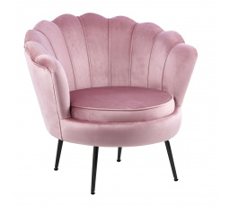Velvet rózsaszín fotel /fekete lábak/ LC-032-1