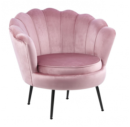 Velvet rózsaszín fotel /fekete lábak/ LC-032-1