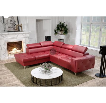 NAROŻNIK ORION II Z FUNKCJĄ SPANIA 225x255 CM SKÓRA NATURALNA - Wybierz własny kolor - Zapisz swój wybór - Galeria tkanin poniżej , Strona lewa