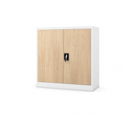 BEATA irodai szekrény, 900 x 930 x 400 mm, Eco Design: fehér/ sonoma tölgy