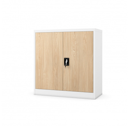 BEATA irodai szekrény, 900 x 930 x 400 mm, Eco Design: fehér/ sonoma tölgy