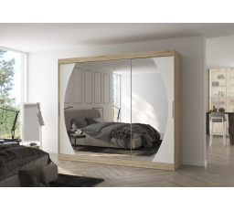 Tolóajtós szekrény tükörrel CAMBE 250 Sonoma+Fehér