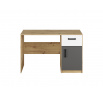 FINI 08 korpus dąb artisan/front biały/wstawka antracyt - biurko