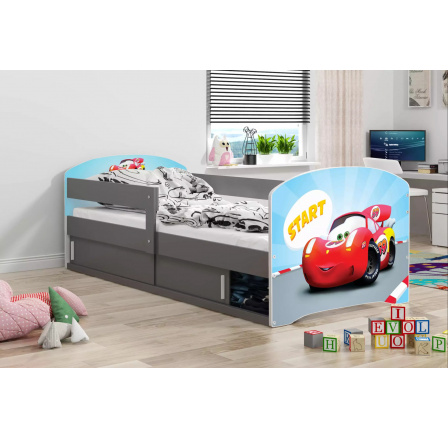 LUKI 1 PARTEROWE RAMA GRAFIT NAKLEJKA AUTKO BEZ MATERACY 80 X 160 KPL