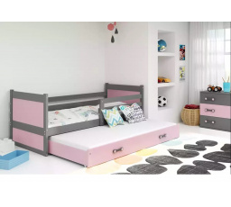 RICO PODWÓJNE RAMA GRAFIT WYPEŁNIENIA RÓŻOWY SZUFLADA RÓŻOWY 80 X 190 KPL