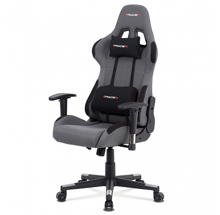 Herní křeslo, houpací mechanismus, šedá, KA-F05 GREY