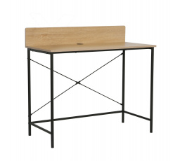 Íróasztal természetes tölgy/fekete keret B12-FX