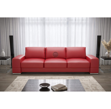 SOFA ZARA DL 270 CM SKÓRA NATURALNA - Skóra czerwona