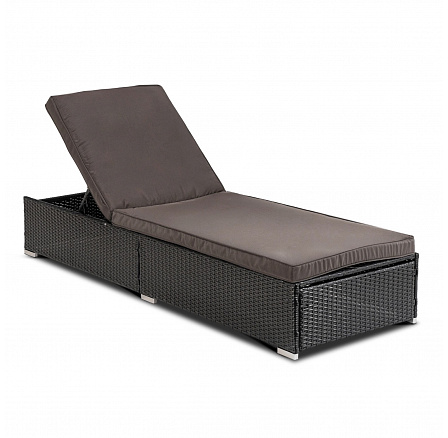 Fotel Ogrodowy LARGO Czarny/Brązowy Technorattan